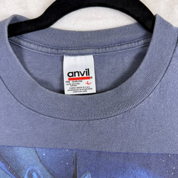 Graphic T Shirt Wolf Dreamcatcher Blue‎ Unisex Size L Spiritual Nature - Picture 3 of 7